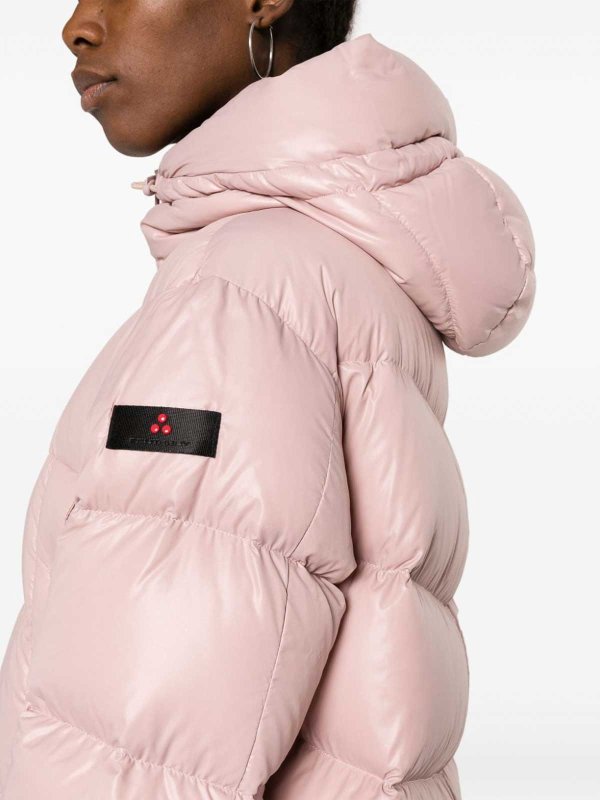 The Best Shops PEUTEREY: casual jackets - Powder Pink Logo-Patch Quilted Jacket