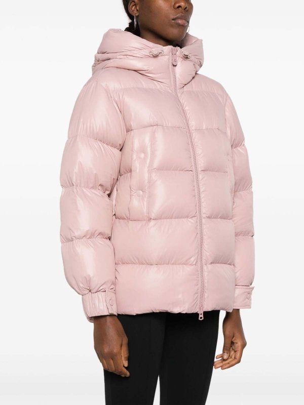 Powder Pink Logo-Patch Quilted Jacket shop online: PEUTEREY