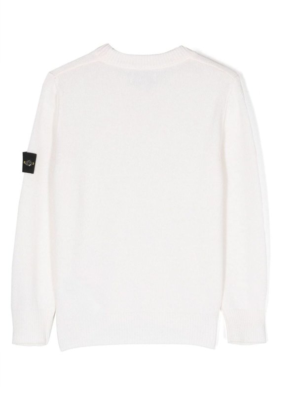 The Best Shops STONE ISLAND: Pull col rond - Pull Col Rond - Blanc