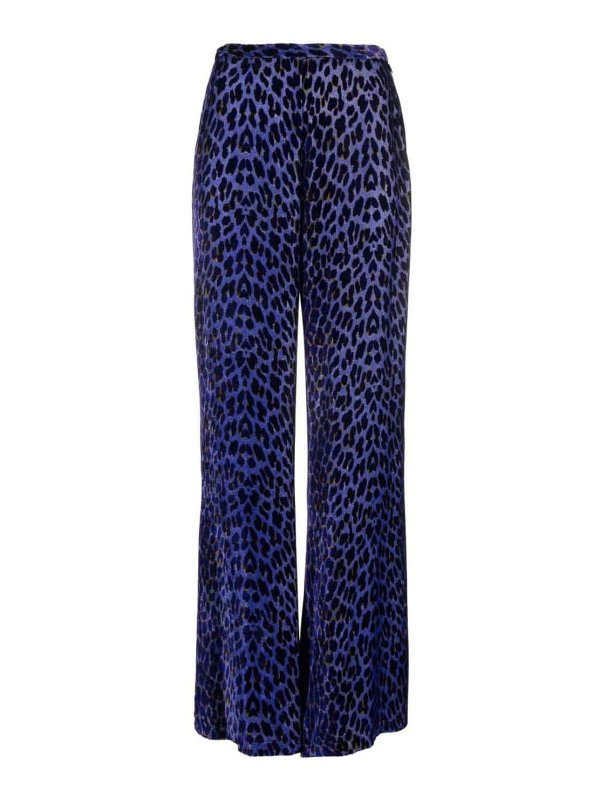 FORTE FORTE: Trousers Shorts - Purple Leopard Print Trousers