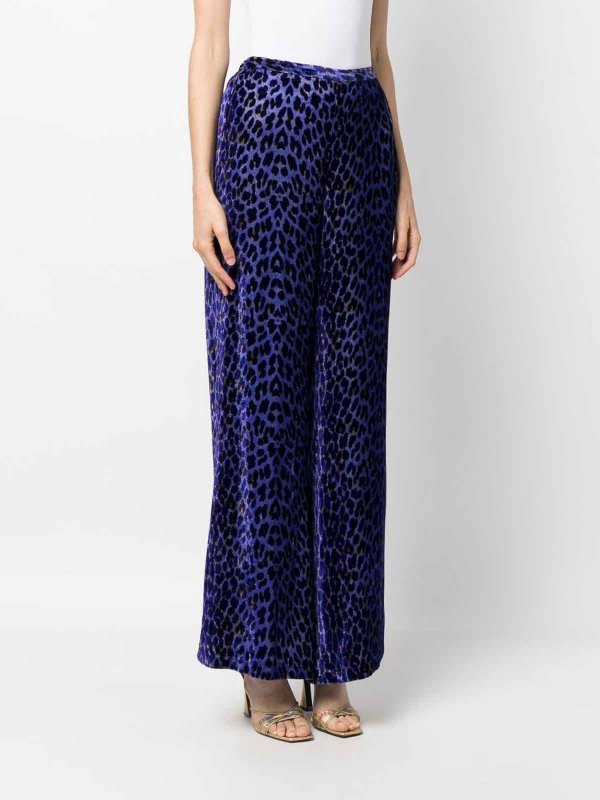 The Best Shops FORTE FORTE: Trousers Shorts - Purple Leopard Print Trousers