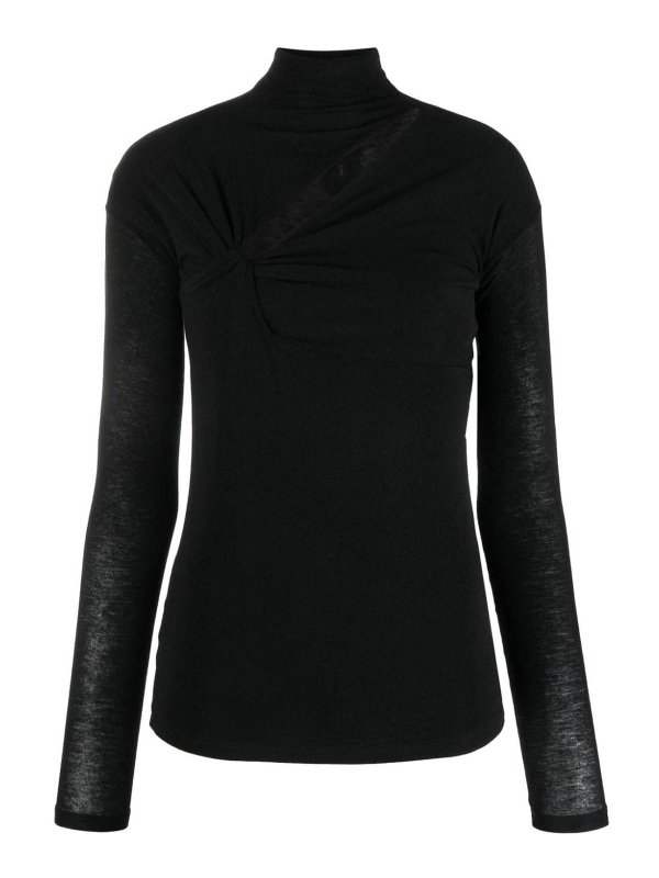Pinko: Tops & Tank tops - Twist-Detail Cut-Out Long-Sleeve Top