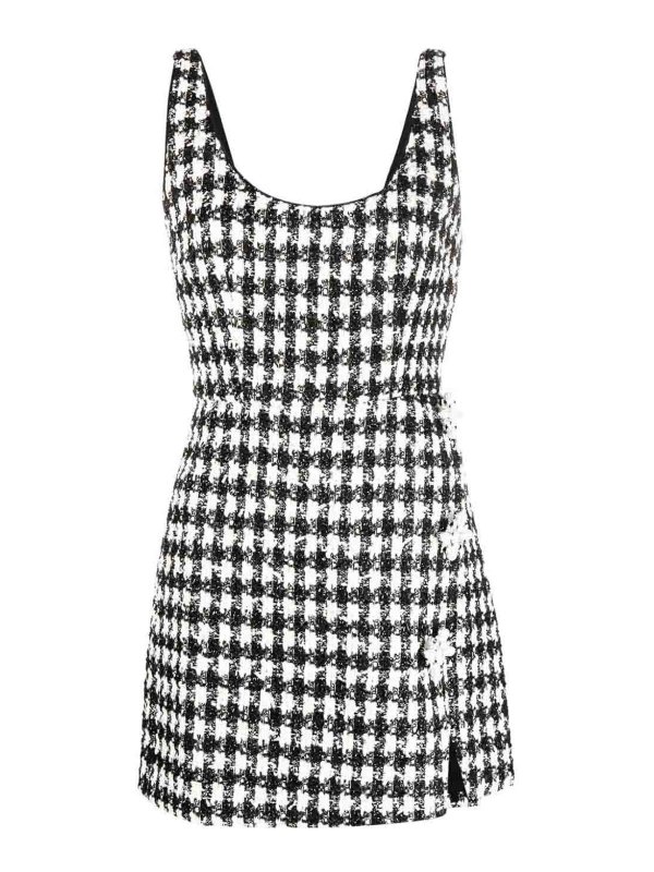 Self Portrait: knee length dresses - Check-Pattern Boucl?inidress