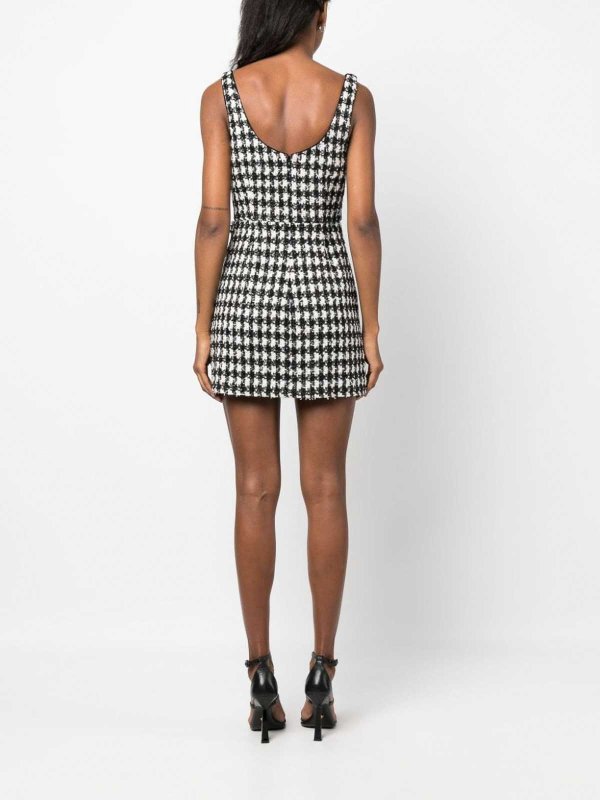 Self Portrait: knee length dresses online - Check-Pattern Boucl?inidress