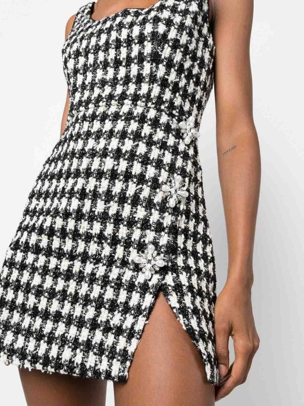 The Best Shops Self Portrait: knee length dresses - Check-Pattern Boucl?inidress