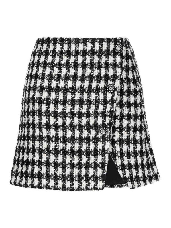 Self Portrait: Knee length skirts & Midi - Houndstooth Boucle