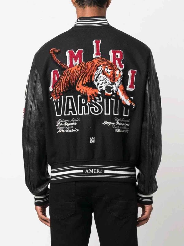 Vintage patch varsity bomber jacket shop online: AMIRI