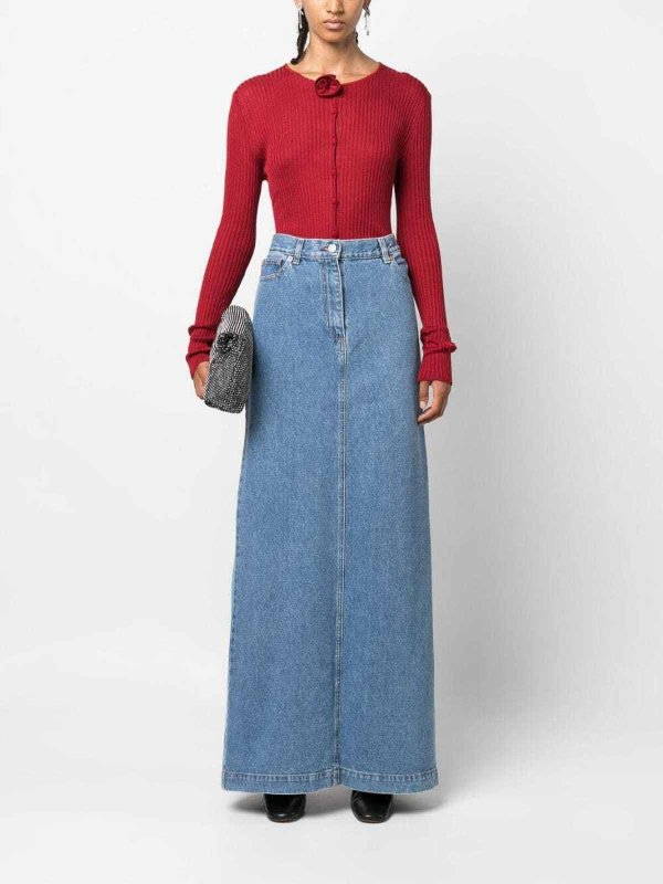 MAGDA BUTRYM: Knee length skirts & Midi online - Split back denim maxi skirt