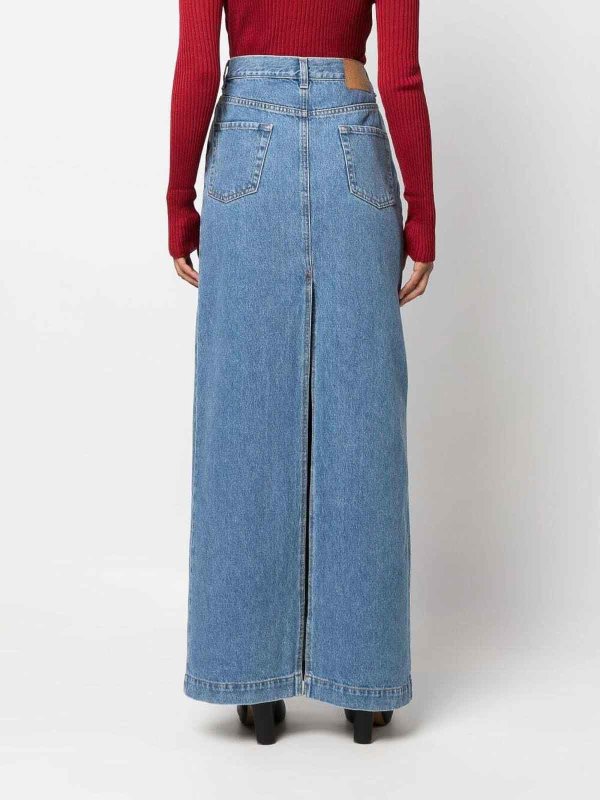 Split back denim maxi skirt shop online: MAGDA BUTRYM