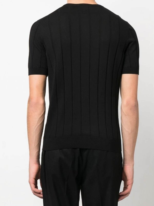 The Best Shops LARDINI: Strickpullover mit Rundhalsausschnitt - Rundhalspullover - Schwarz