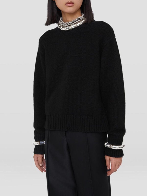 JIL SANDER: Pull col rond online - Pull Col Rond - Noir