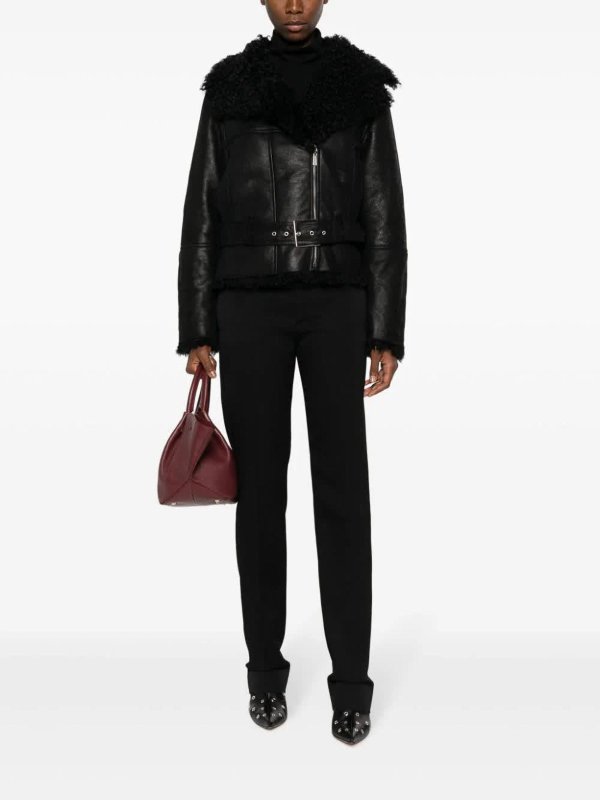 ALBERTA FERRETTI: leather coats online - Montone