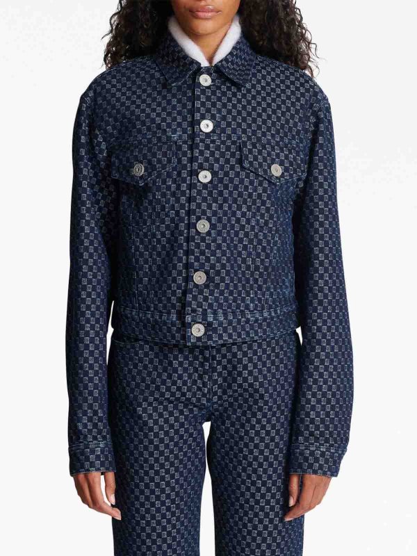 Boxy denim jacket shop online: Balmain