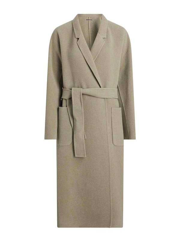 CALVIN KLEIN: short coats - Df wool maxi wrap coat