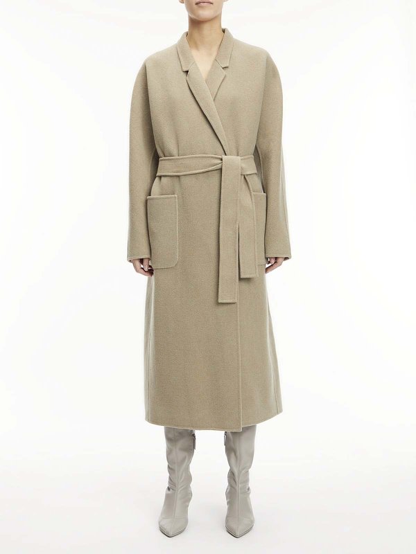 CALVIN KLEIN: short coats online - Df wool maxi wrap coat