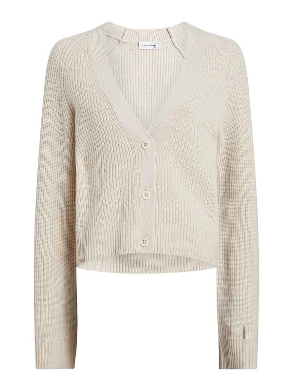 CALVIN KLEIN: Cardigans - Cardigan - Blanc