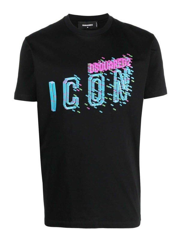 DSQUARED2: t-shirts - Pixeled icon cool fit tee