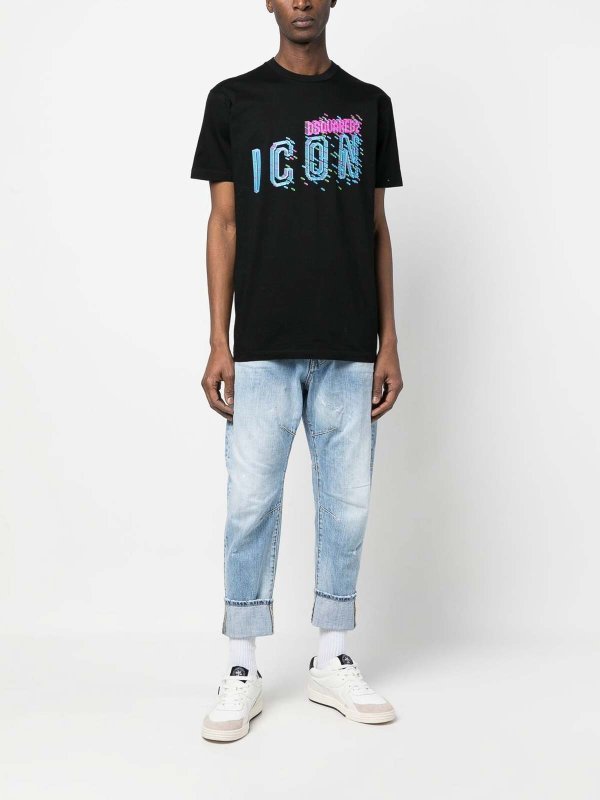 Pixeled icon cool fit tee shop online: DSQUARED2