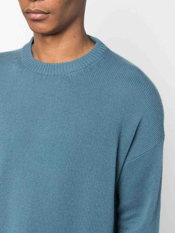 JIL SANDER: Pull col rond online - Pull Col Rond - Bleu