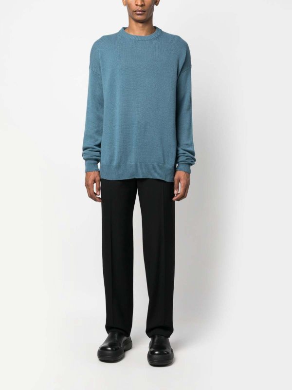 The Best Shops JIL SANDER: Pull col rond - Pull Col Rond - Bleu