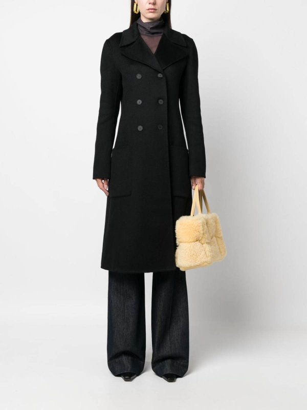 Double breasted mid length coat shop online: LANVIN