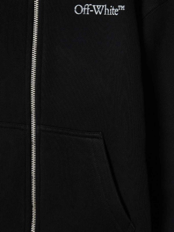 OFF-WHITE: Sweatshirts & Sweaters online - Bookish bit logo hoodie zip