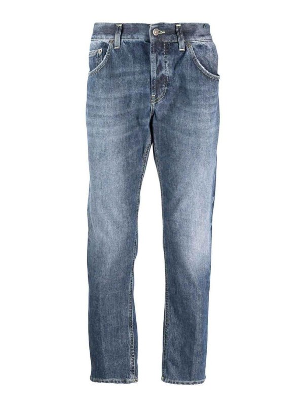 DONDUP: Straight Leg Jeans - Shorts - Helles Jeansblau