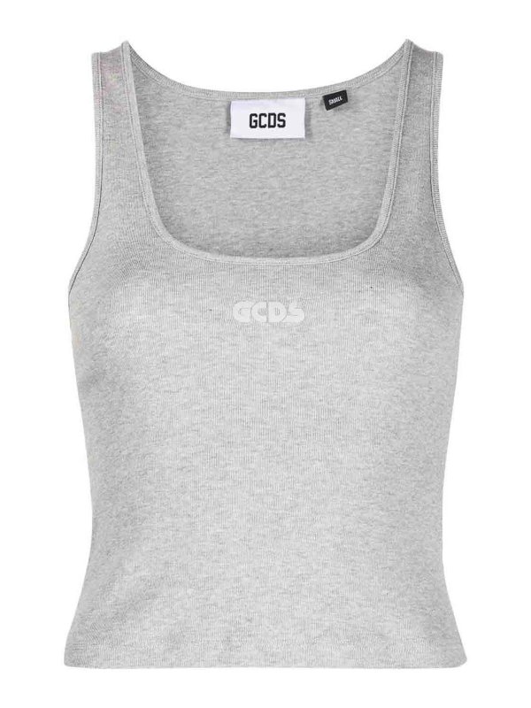 GCDS: Tops y camisetas sin mangas - Top - Gris