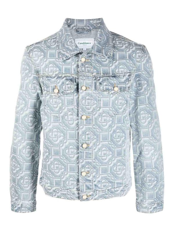 CASABLANCA: denim jacket - Monogram-print denim