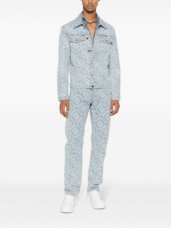 CASABLANCA: denim jacket online - Monogram-print denim