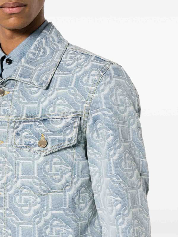 Monogram-print denim shop online: CASABLANCA