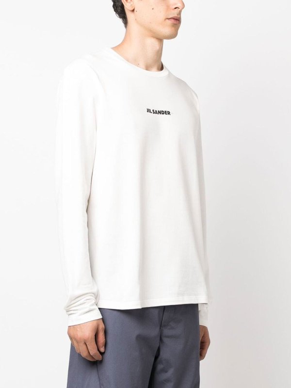 Long-sleeve logo T-shirt shop online: JIL SANDER