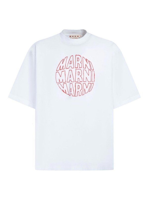 Marni: t-shirts - Logo-print tee