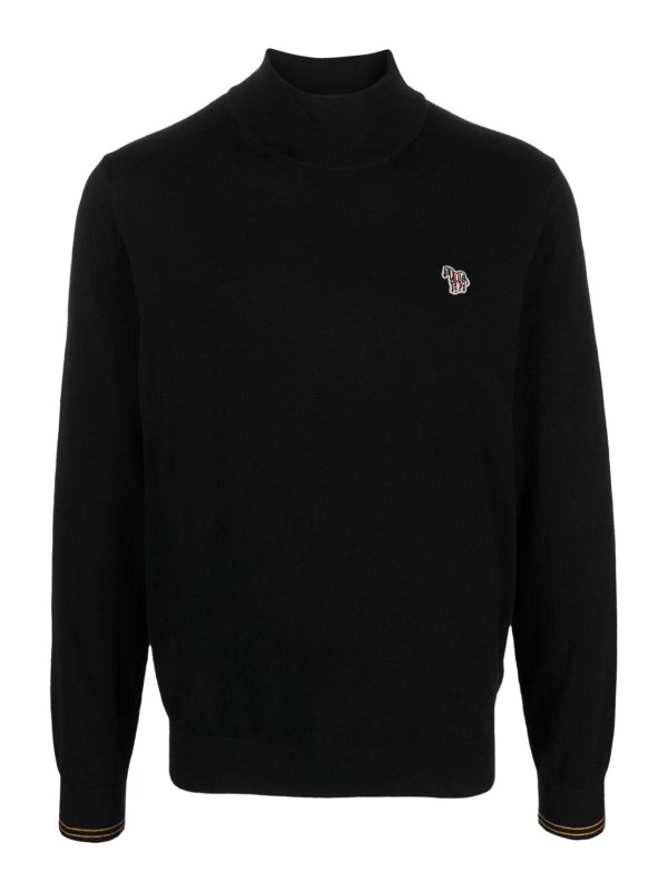 PAUL SMITH: Strickpullover mit Rundhalsausschnitt - Rundhalspullover - Schwarz