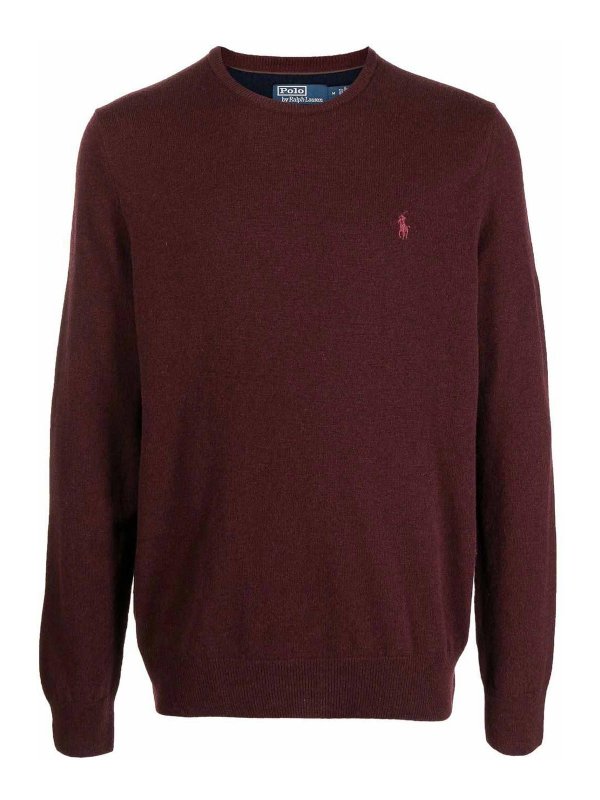 POLO RALPH LAUREN: Strickpullover mit Rundhalsausschnitt - Rundhalspullover - Rot