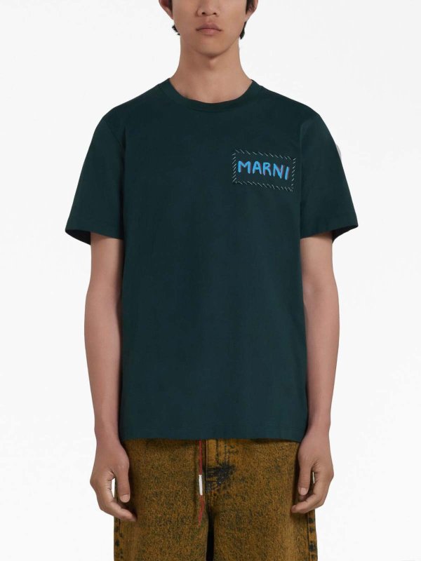 The Best Shops Marni: t-shirt - T-shirt con patch logo