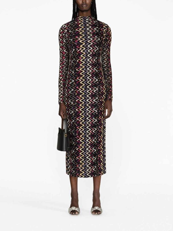 Zigzag-pattern maxi dress shop online: MISSONI