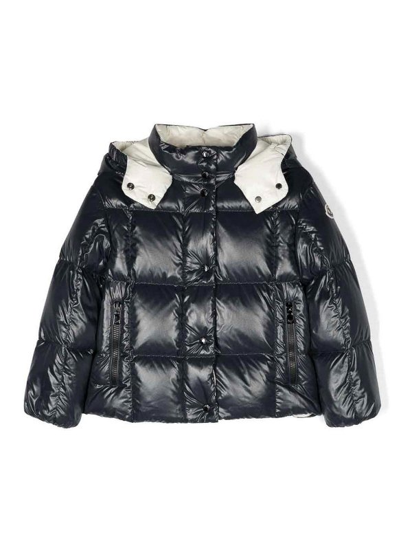 MONCLER JR: casual jackets - Hooded logo-patch jacket