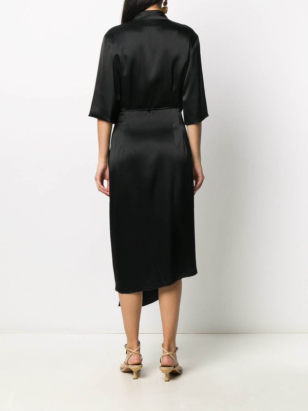 The Best Shops NANUSHKA: knee length dresses - Black wrap dress