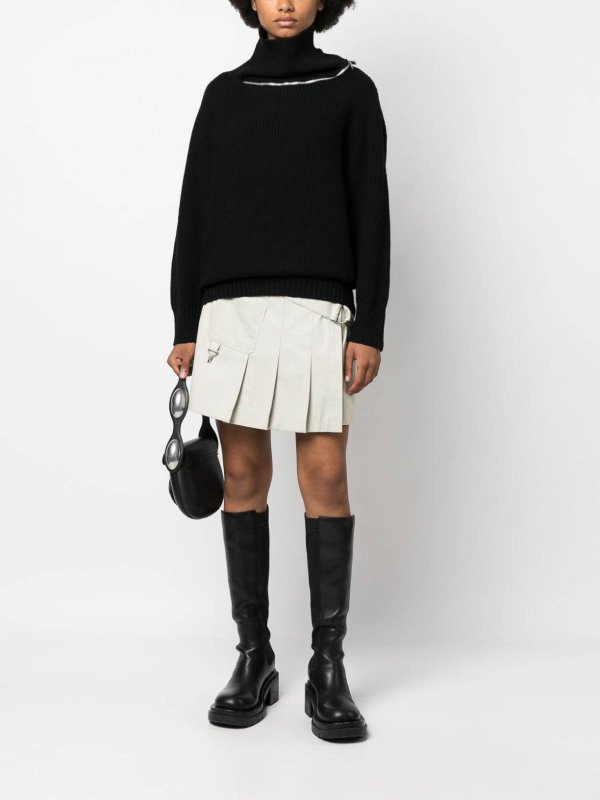 Sacai buy online Maglione in maglia con dettaglio zip