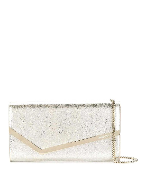 JIMMY CHOO: cross body bags - Champagne clutch bag