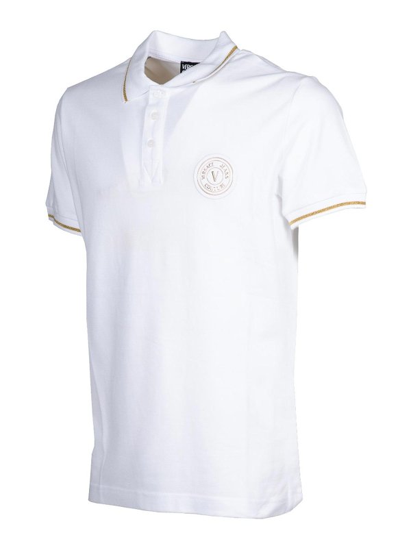 Large New V Emblem Logo T-Shirt White, Versace Jeans Couture