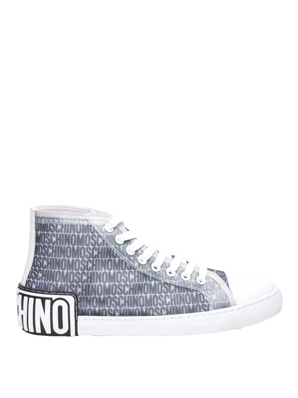 MOSCHINO: trainers - Lost and found web high sneakers