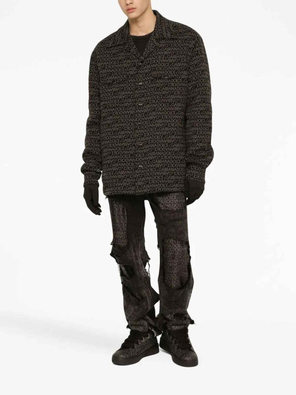 DOLCE & GABBANA: bootcut jeans online - Distressed effect jeans