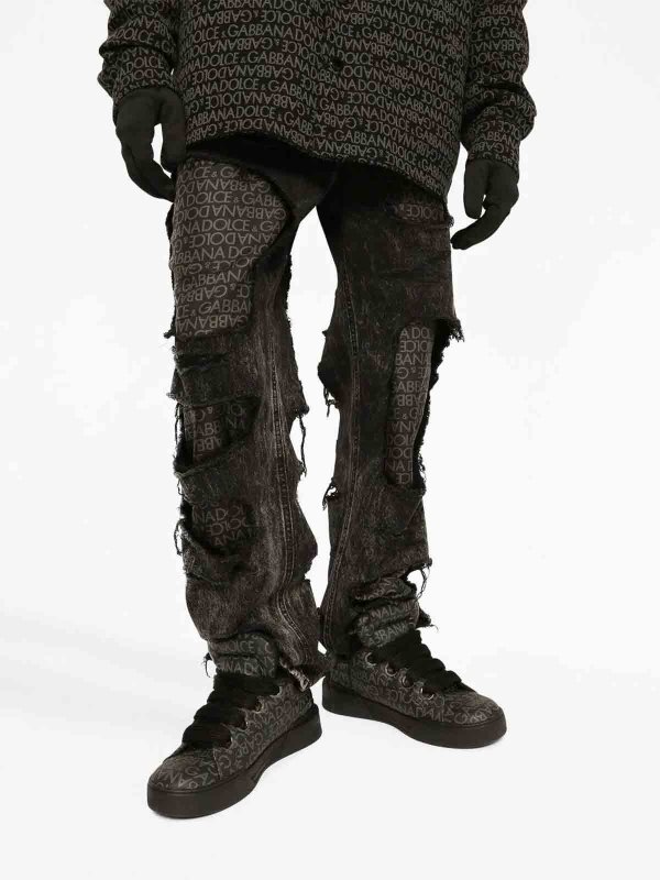 The Best Shops DOLCE & GABBANA: bootcut jeans - Distressed effect jeans