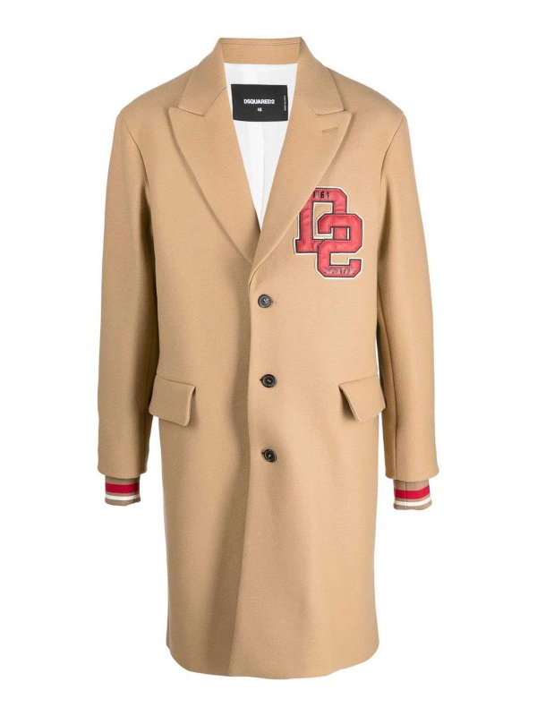 DSQUARED2: short coats - Long varsity coat