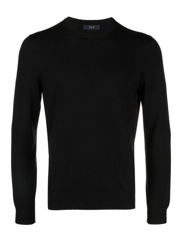 FAY: Suéteres con cuello pico - Suéter Cuello Redondo - Negro