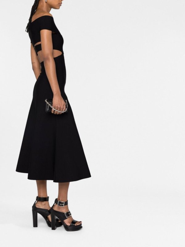 Asymmetric maxi dress shop online: ALEXANDER MCQUEEN
