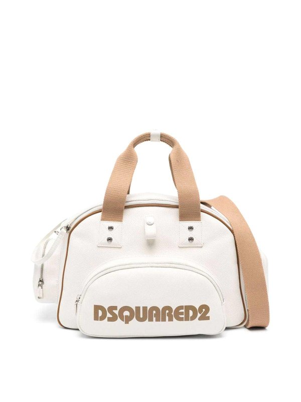 DSQUARED2: cross body bags - Logo-print leather duffle bag