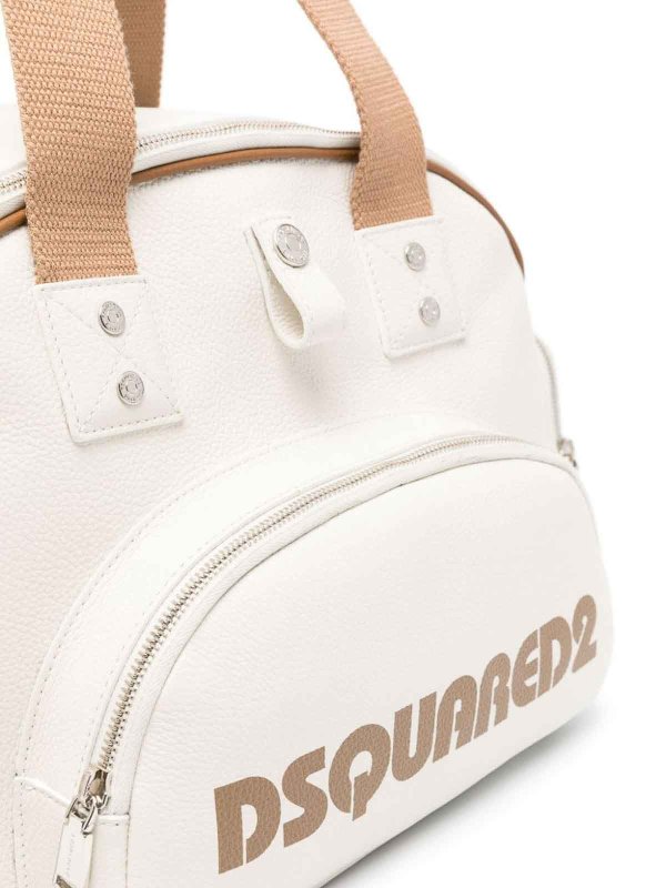 Logo-print leather duffle bag shop online: DSQUARED2